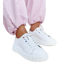 Zvonka hvide læder sneakers