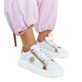 Hvide lædersneakers med massiv Viera-sål