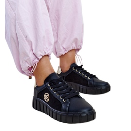 Sorte lædersneakers med massiv Viera-sål
