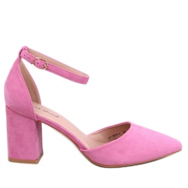 Pozzi Fushia højhælede pumps med ankellukning lyserød