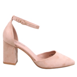 Pozzi Beige pumps med ankelrem
