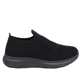 Groppi Allblack slip-on strømpesko sort