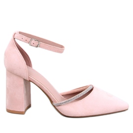 Ayari Nude pumps med høj hæl med stropper lyserød