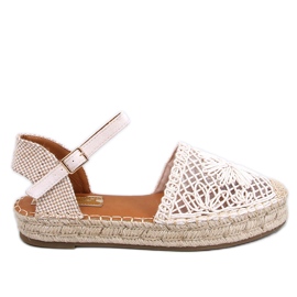 Premat Beige gennembrudte espadrillesandaler
