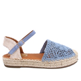 Premat Denim Blå gennembrudte espadrillesandaler