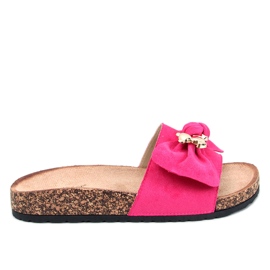 Loups Fuchsia kork hjemmesko med en bamse lyserød