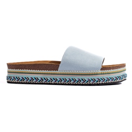 Blå platformsflip-flops til kvinder
