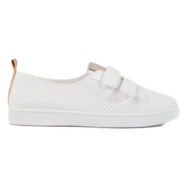 Hvide sneakers til kvinder med velcro