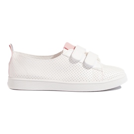 Hvide sneakers til kvinder med velcro