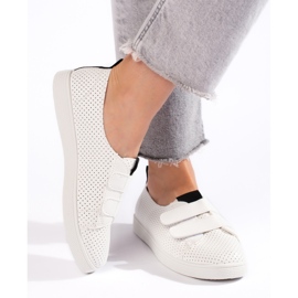 Hvide sneakers til kvinder med velcro