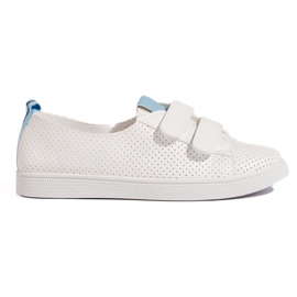 Hvide sneakers til kvinder med velcro