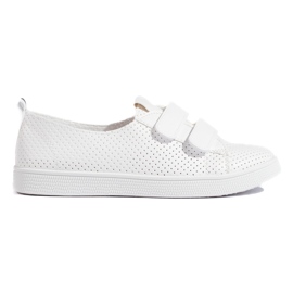 Hvide sneakers til kvinder med velcro