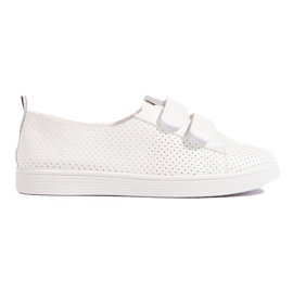 Hvide sneakers til kvinder med velcro
