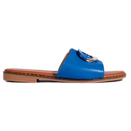 Blå flade flip-flops til kvinder