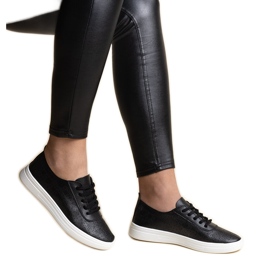 Sorte Whitley øko læder sneakers