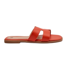 Flade flip-flops til kvinder med udskæringer Orange Fiviama
