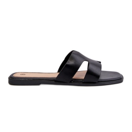 Flade flip-flops til kvinder med udskæringer Sort Fiviama