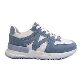 Dame denim sneakers lavet af øko læder, blå Kaimans