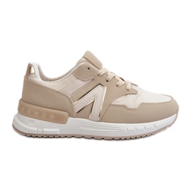 Damesneakers lavet af øko læder, beige vinelli