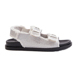 Dame dekorerede denim sandaler Hvid Irmale