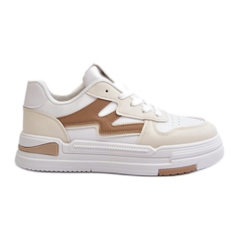 Platformsneakers til kvinder lavet af øko læder, beige Lynnette