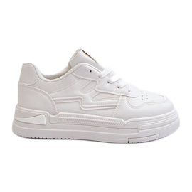 Platformsneakers til kvinder lavet af øko-læder, White Lynnette hvid