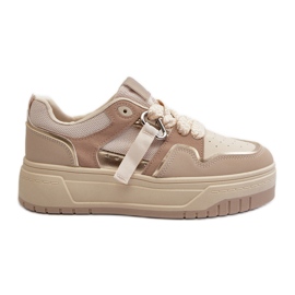 Sneakers til kvinder i øko-læder, Beige Moun
