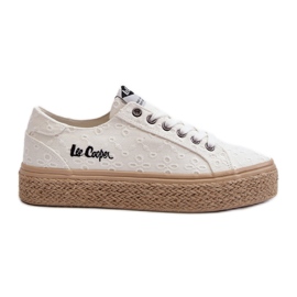 Damesneakers med fletning Lee Cooper LCW-24-44-2425 Hvid