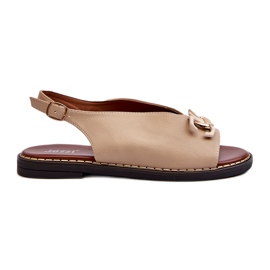 Damesandaler med flade hæle med beige Jezzi-dekoration