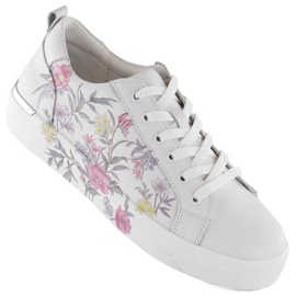Filippo W PAW525 sportssko i læder, blomster hvid