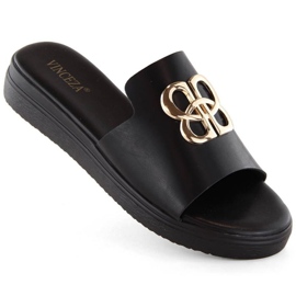 Vinceza W JAN298A sorte flip-flops med dekoration