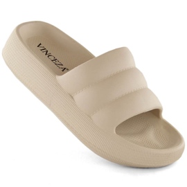 Vinceza JAN307B beige platform flip-flops