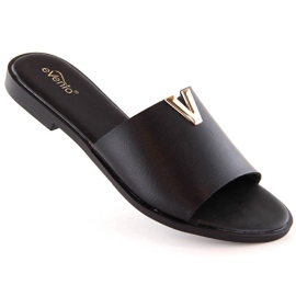 EVento W EVE444A sorte flip-flops med lav hæl