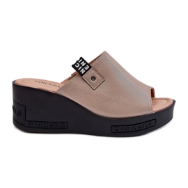 Vinceza Wedge flip-flops til kvinder Golden Vleni gylden