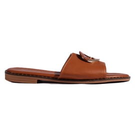 Kvinders flade kamel-flip-flops brun