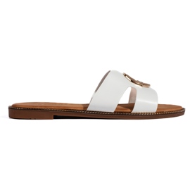 Hvide flade flip-flops til kvinder