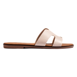 Beige flade flip-flops til kvinder