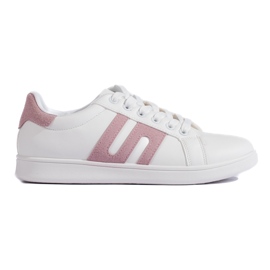 Hvide og lyserøde sneakers til kvinder