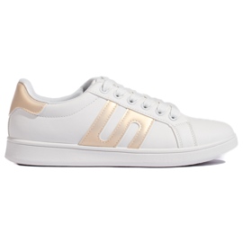 Hvide og guldsneakers til kvinder