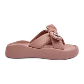 Dame læder flip-flops på platformen Pink GOE NN2N4109 lyserød