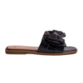 Flade flip-flops til kvinder med sløjfe, sort Balinda