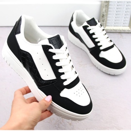 Sort og hvid panda sportssneakers til kvinder McBraun 23263
