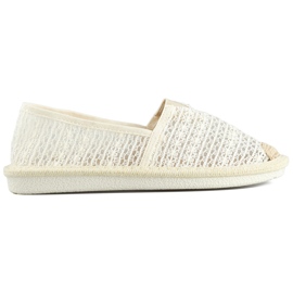 Beige mesh espadriller, luftige dame espadriller