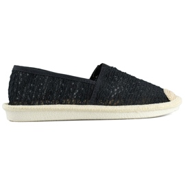 Sort mesh espadriller, luftige dame espadriller