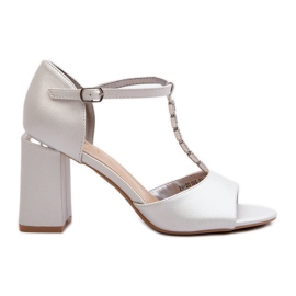Vinceza Sølv Aniya højhælede sandaler med cubic zirconia