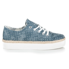 Kylie Gennembrudte sneakers på platformen blå