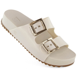 Komfortable dametøfler, duftende, fleksibelt gummi Ekri Zaxy NN285058 beige