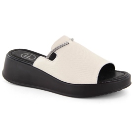 Læder dame wedge hjemmesko ekri Filippo DK6067 beige