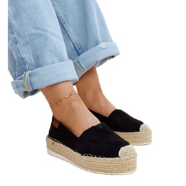 Sorte espadriller med høj Masia platform