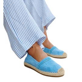 Blå espadriller med Abia rhinsten